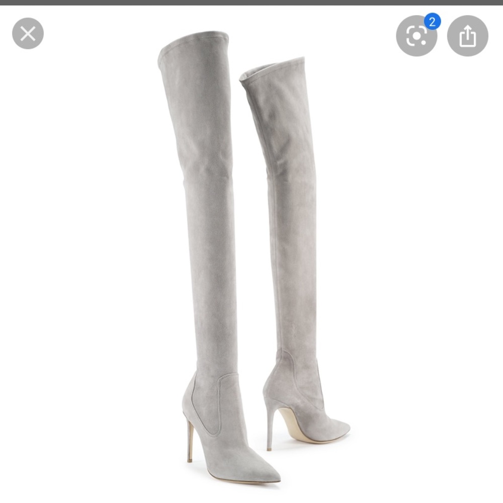 Ralph Lauren Tasita Grey Suede over the knee boot